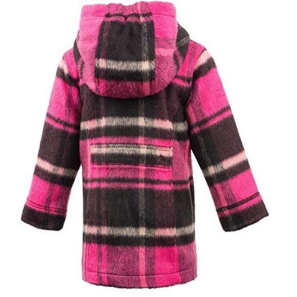 NWT Madden Girl Wool blend Pink plaid coat sz2T - Picture 3 of 11